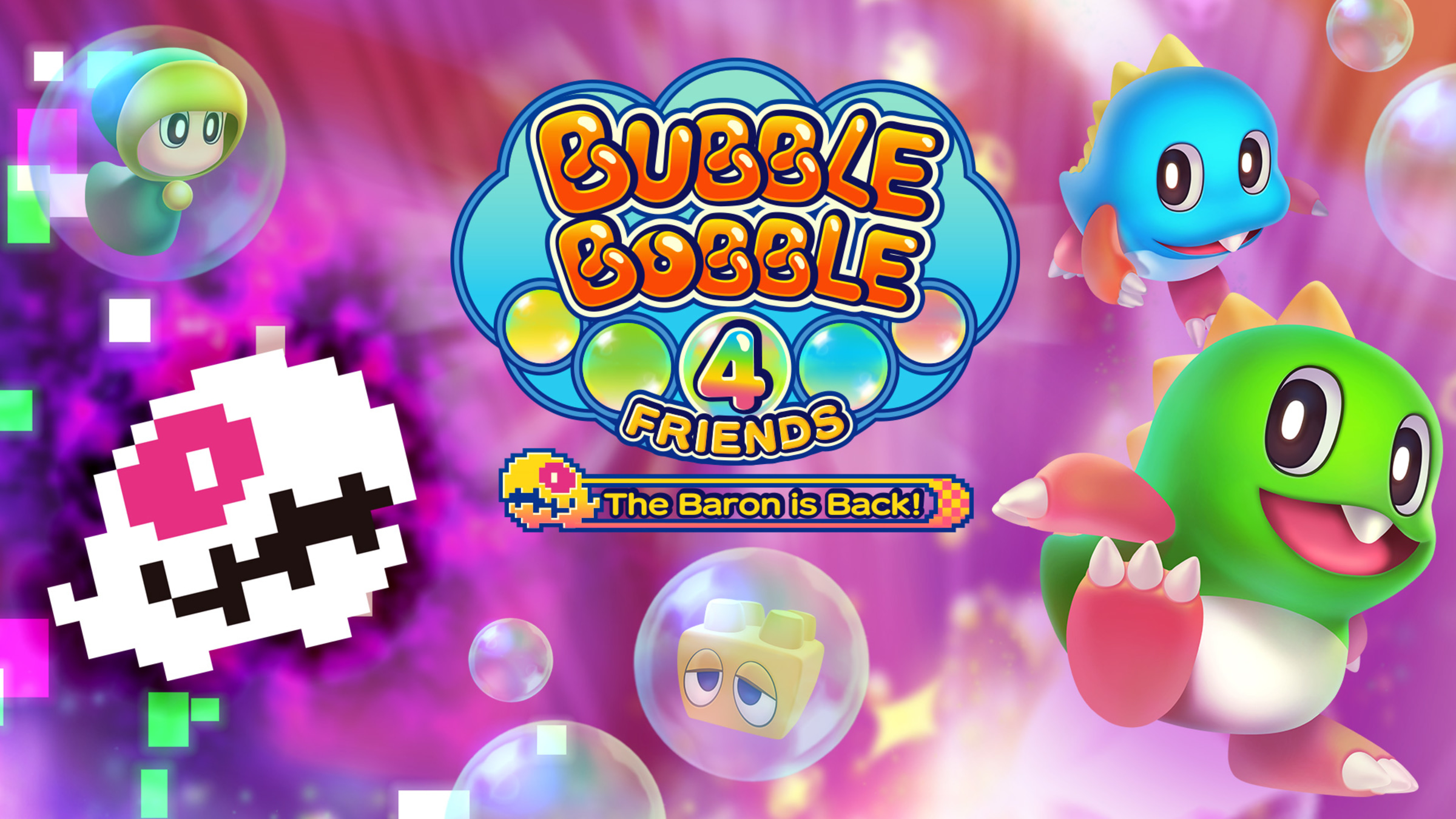 Bubble Bobble 4 Friends: The Baron is Back back cover for Nintendo Switch