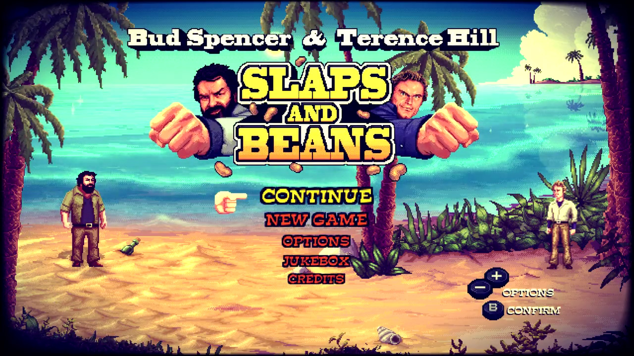 Bud Spencer & Terence Hill: Slaps and Beans title screen for Nintendo Switch
