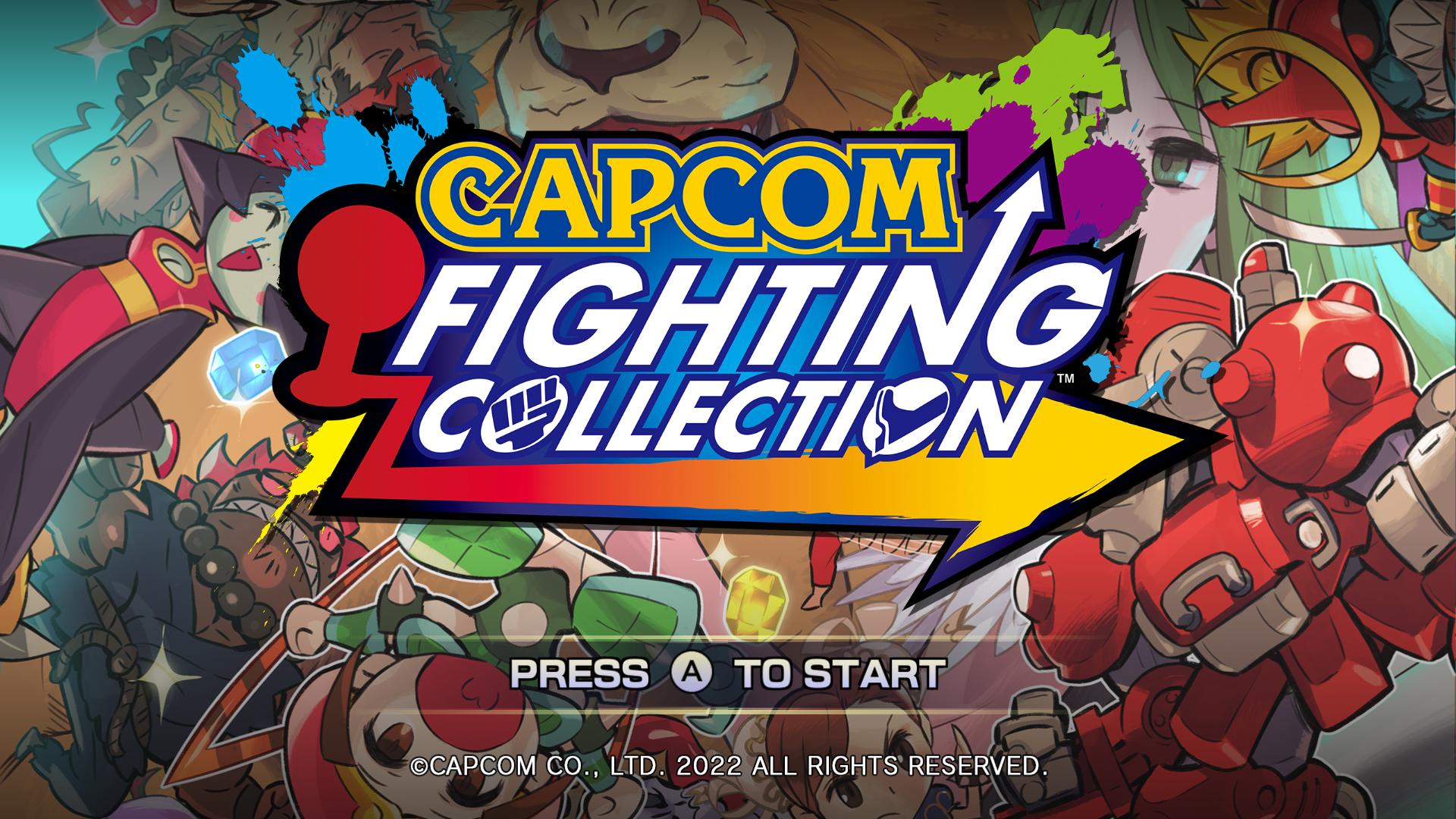 Capcom Fighting Collection title screen for Nintendo Switch