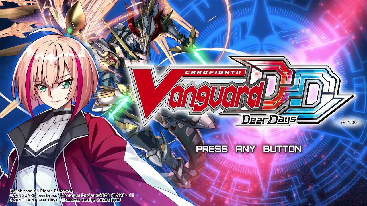 CARDFIGHT!! VANGUARD DEAR DAYS title screen for Nintendo Switch