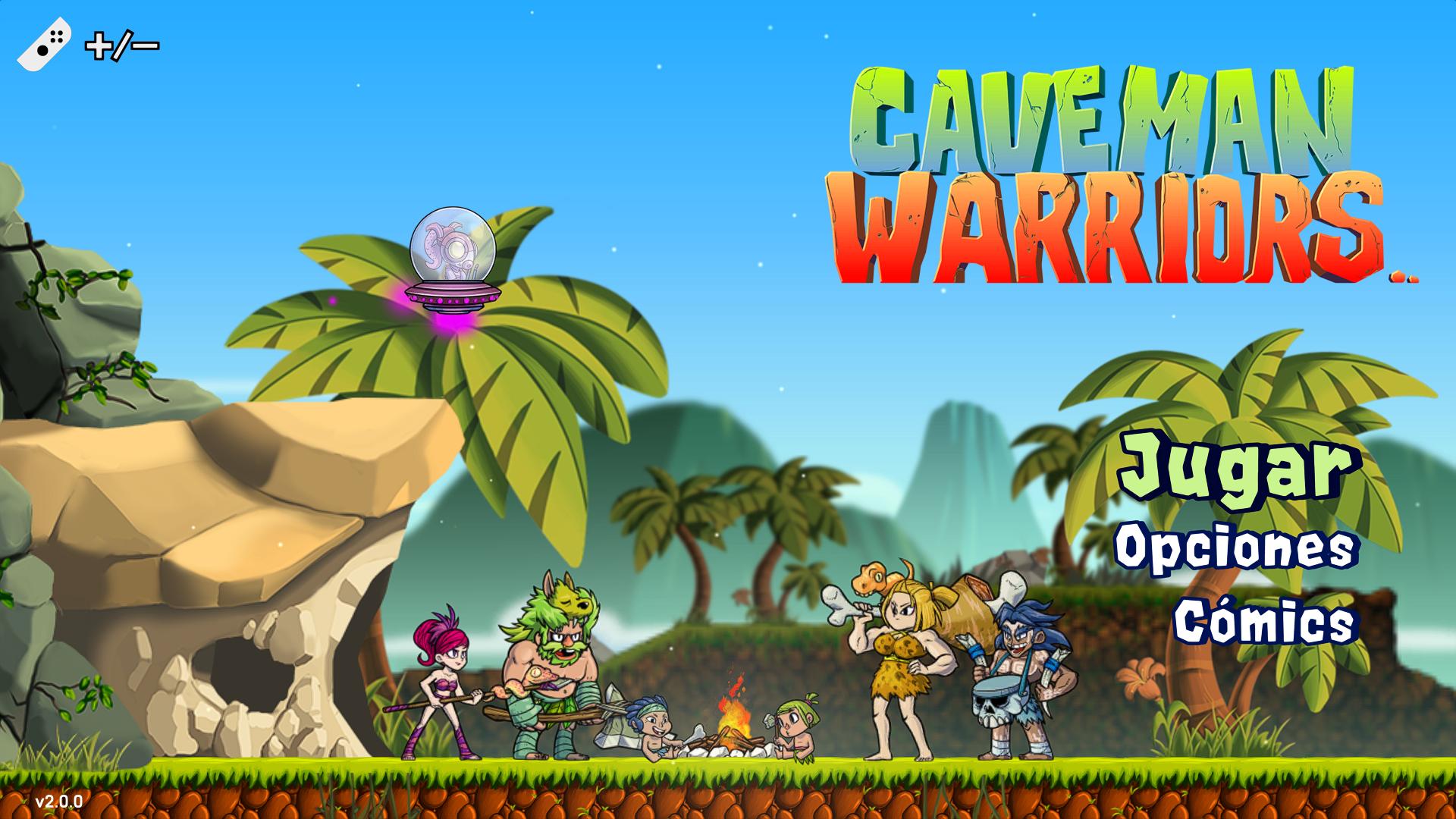 Caveman Warriors [Deluxe Edition] title screen for Nintendo Switch