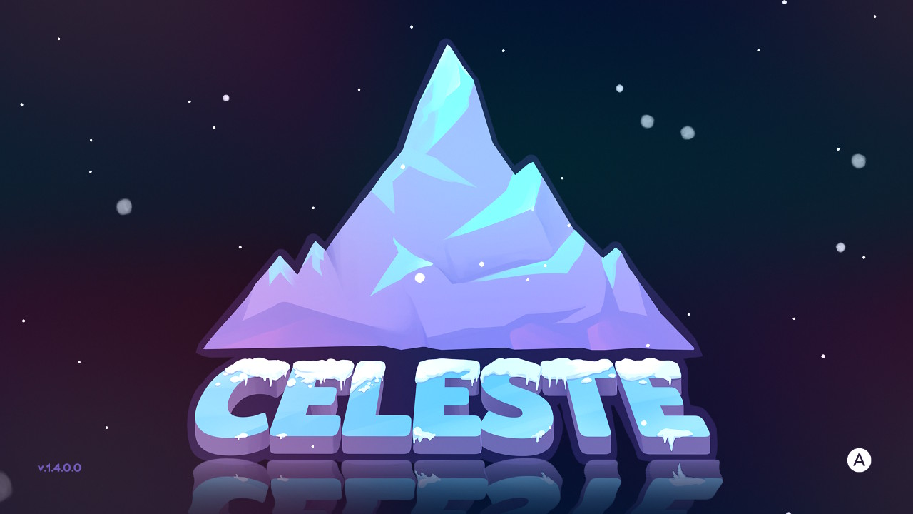 Celeste title screen for Nintendo Switch