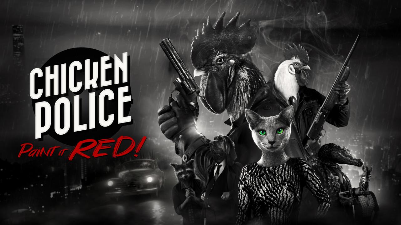 Chicken Police: Paint it Red title screen for Nintendo Switch