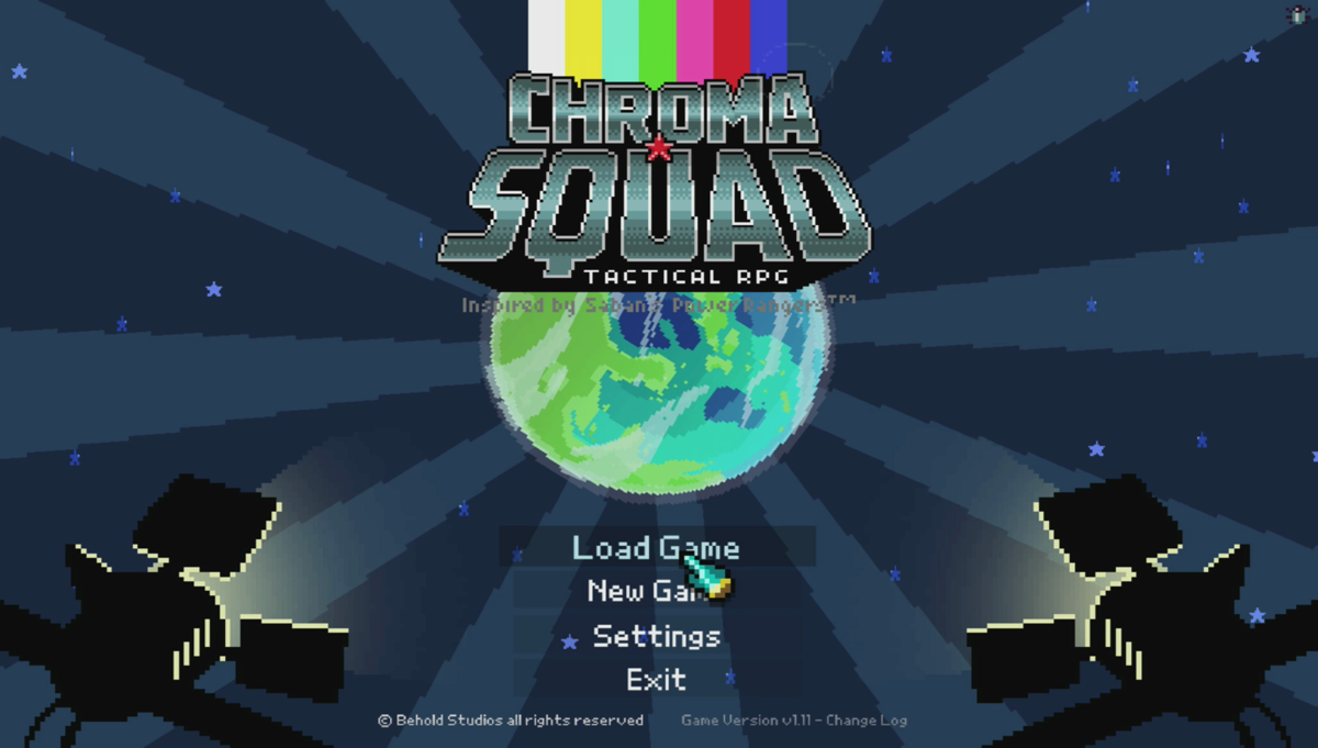 Chroma Squad title screen for Nintendo Switch