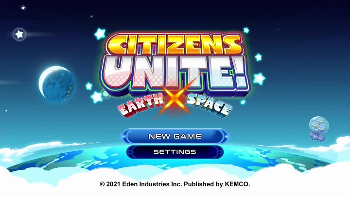 Citizens Unite! Earth X Space title screen for Nintendo Switch