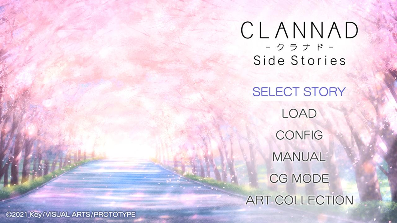 Clannad title screen for Nintendo Switch