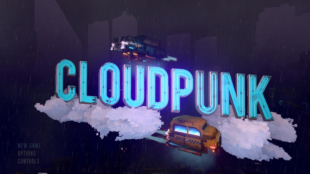 Cloudpunk title screen for Nintendo Switch