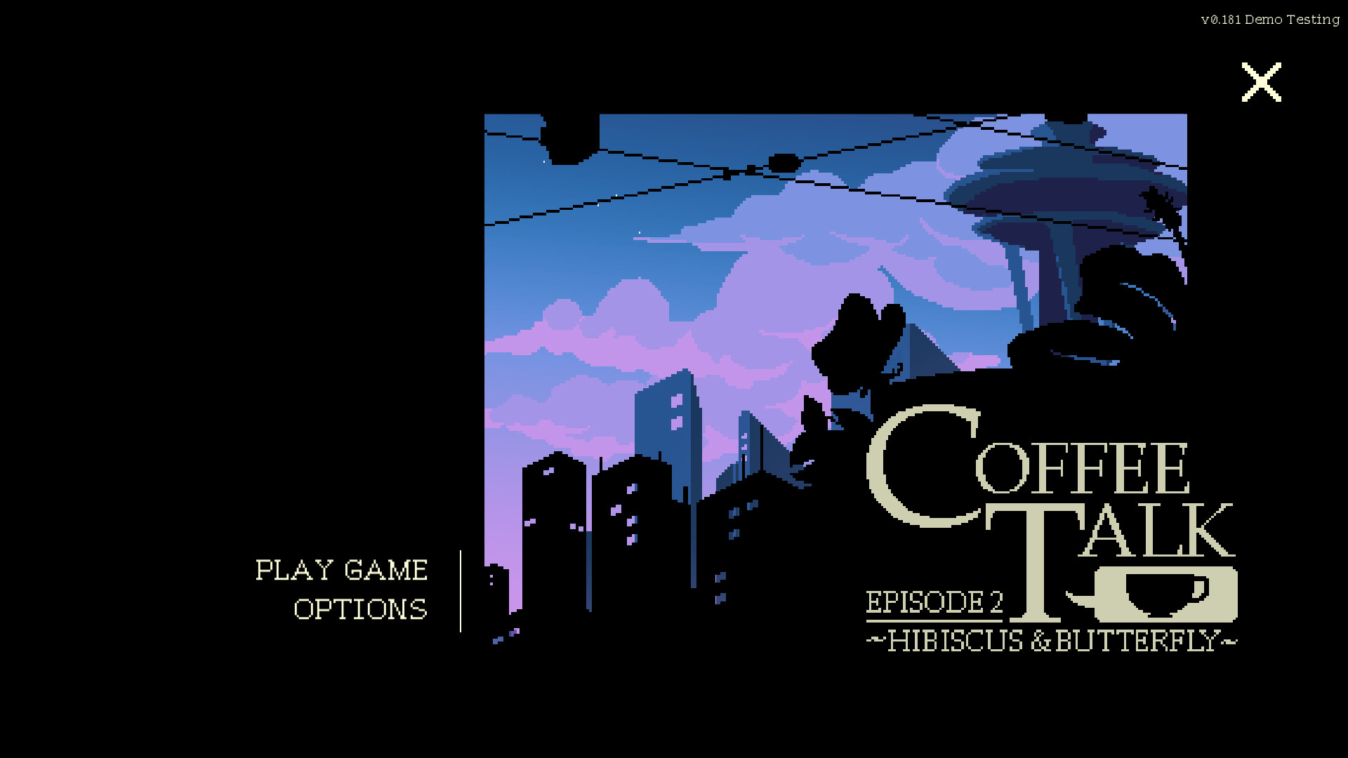 Coffee Talk title screen for Nintendo Switch