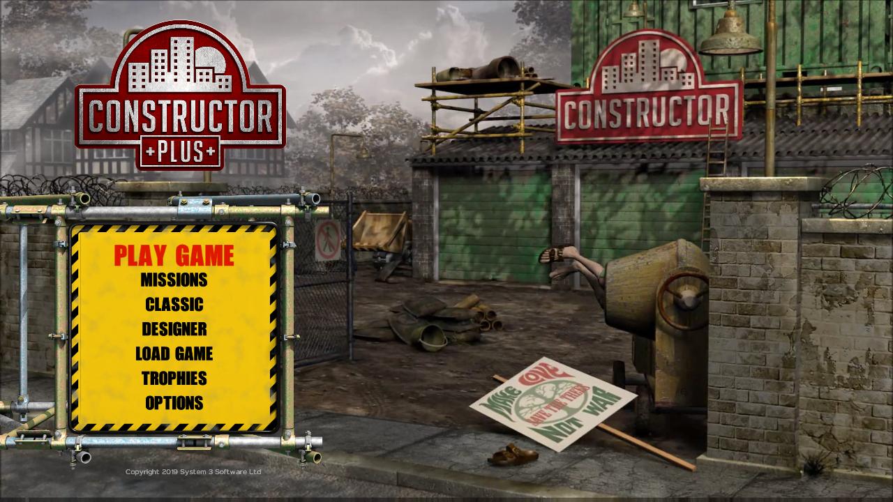 Constructor Plus title screen for Nintendo Switch