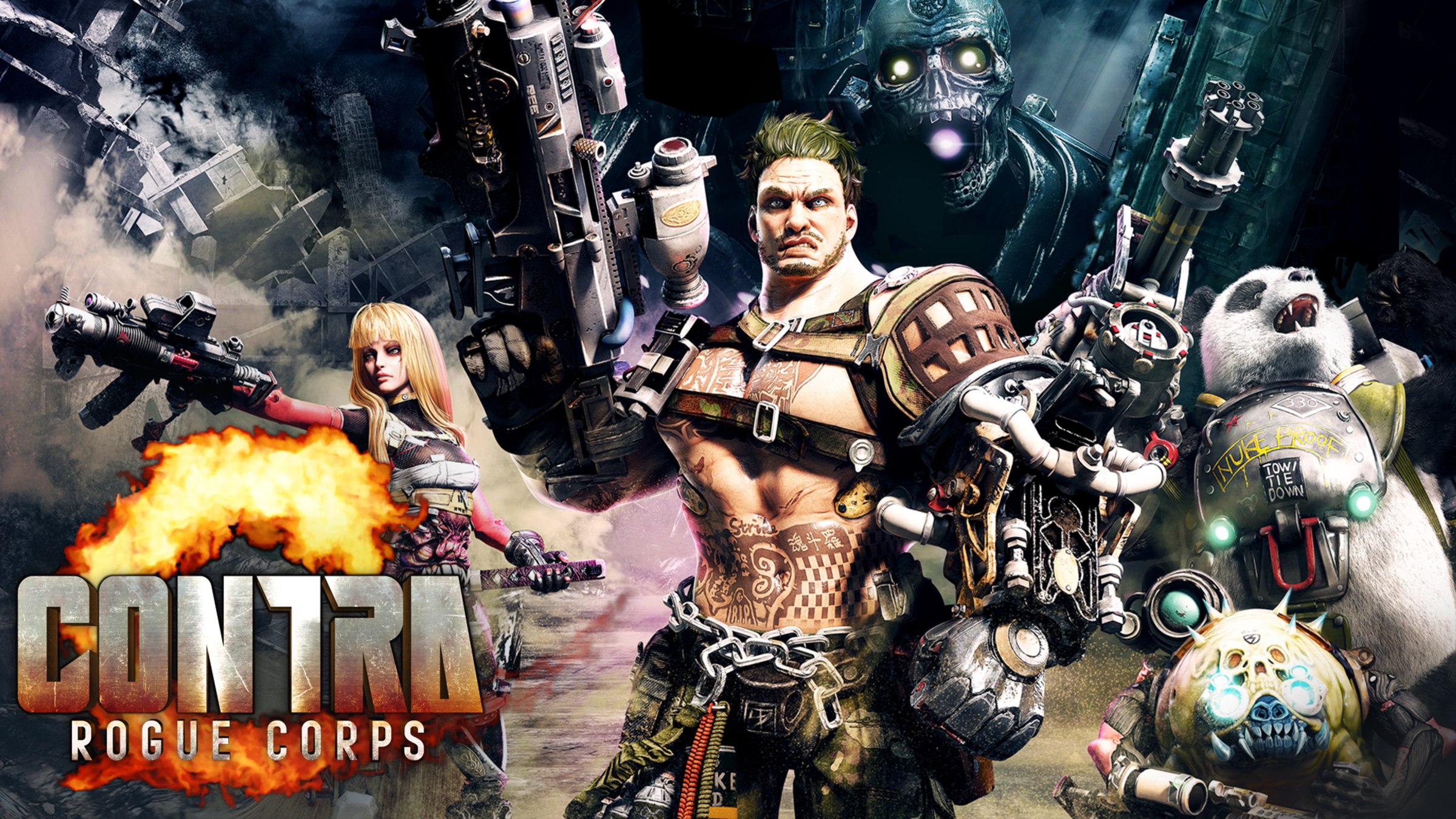 Contra Rogue Corps title screen for Nintendo Switch