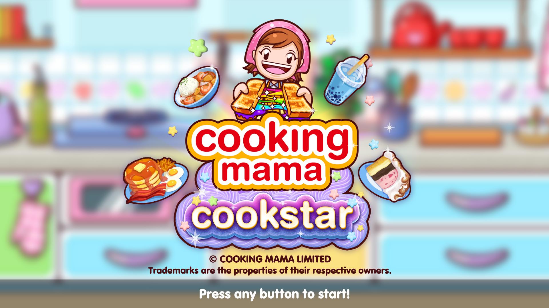 Cooking Mama: Cookstar title screen for Nintendo Switch