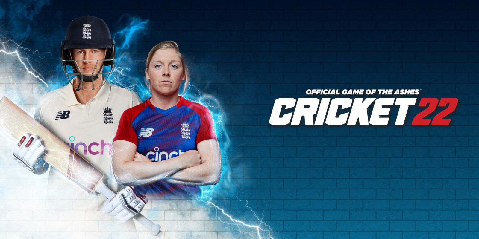 Cricket 22: The Official Game of The Ashes title screen for Nintendo Switch