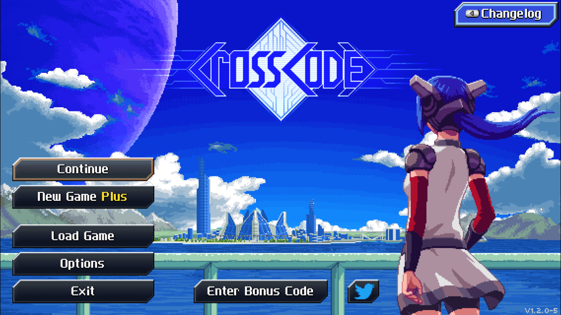 Crosscode title screen for Nintendo Switch