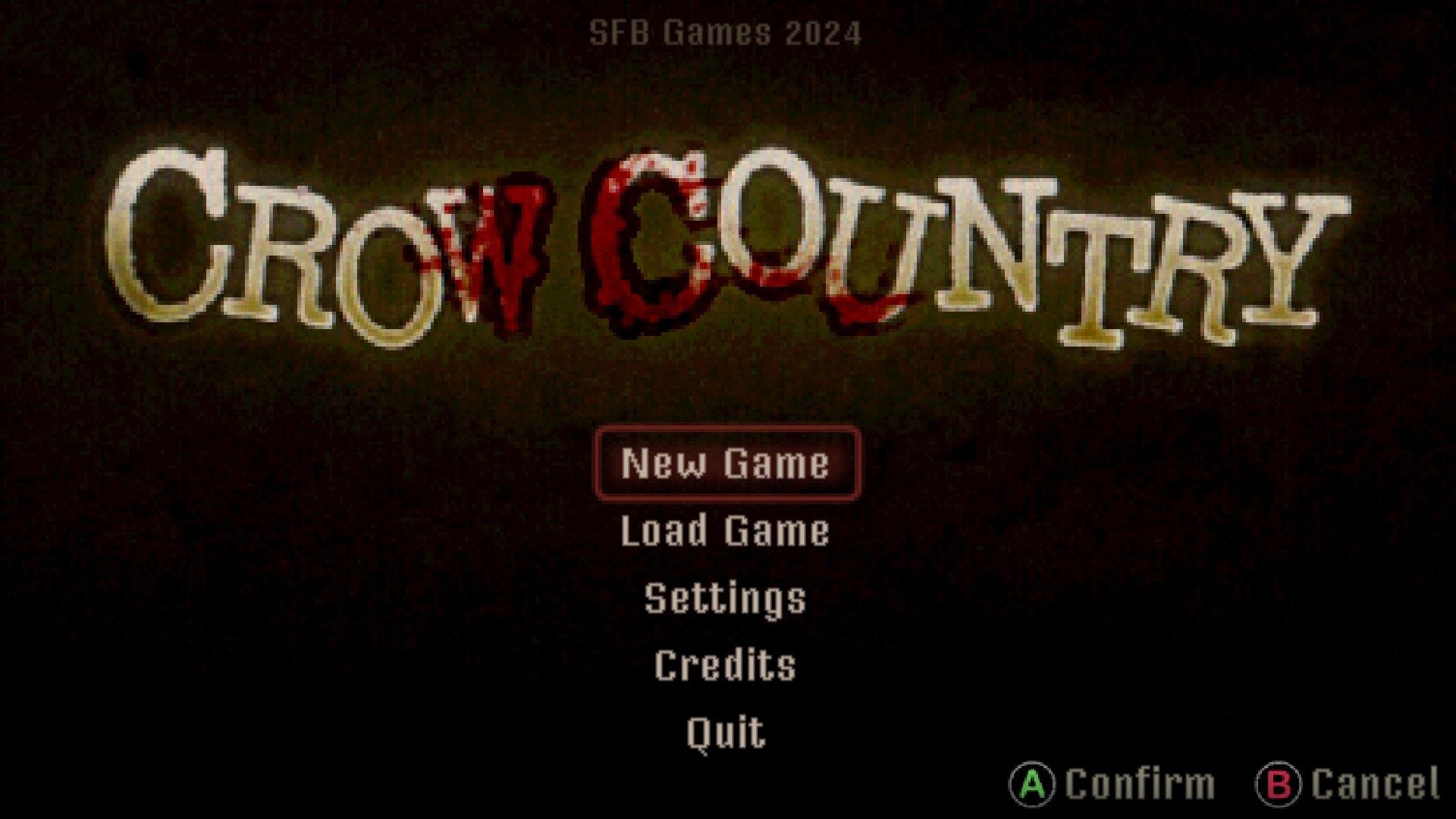 Crow Country title screen for Nintendo Switch