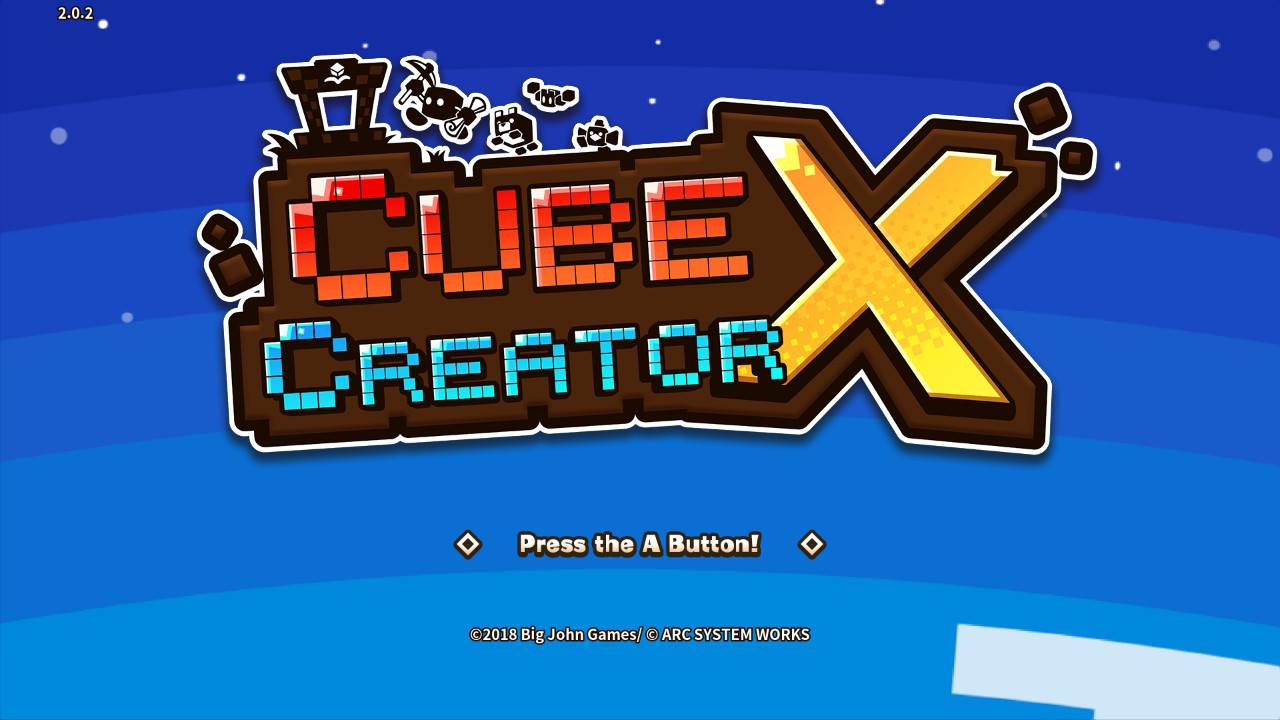 Cube Creator X title screen for Nintendo Switch