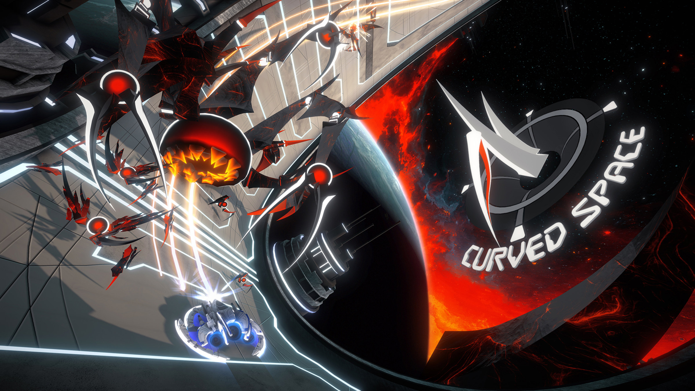 Curved Space title screen for Nintendo Switch