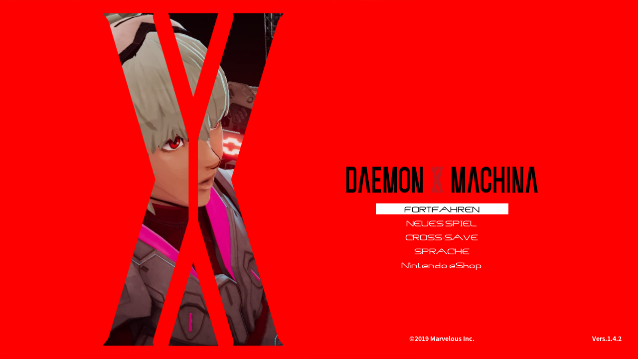 Daemon X Machina title screen for Nintendo Switch