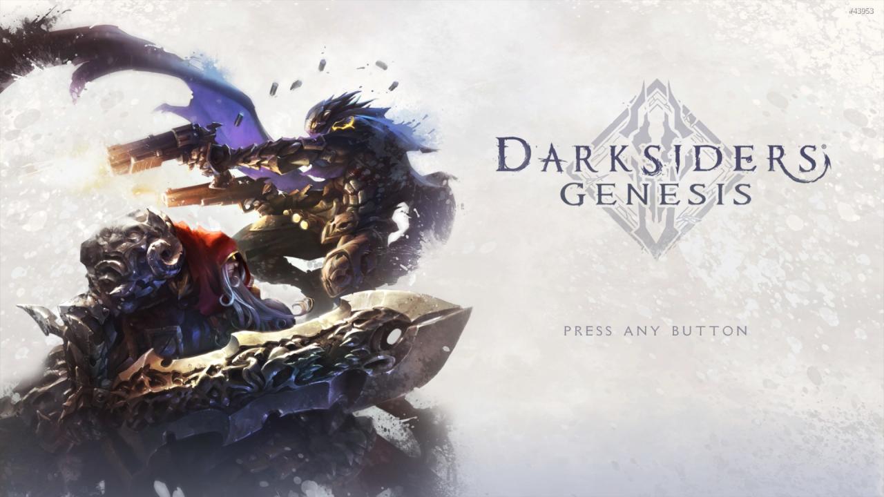 Darksiders Genesis title screen for Nintendo Switch