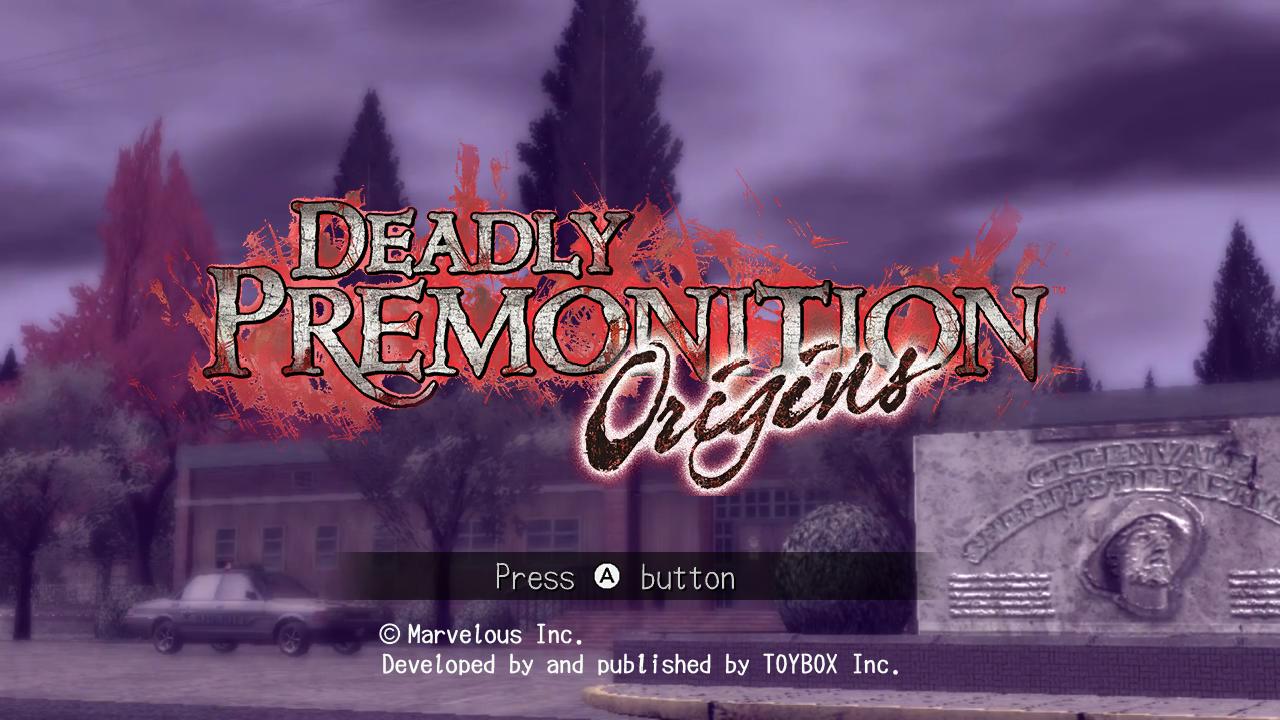 Deadly Premonition Origins title screen for Nintendo Switch