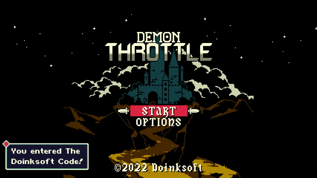 Demon Throttle title screen for Nintendo Switch