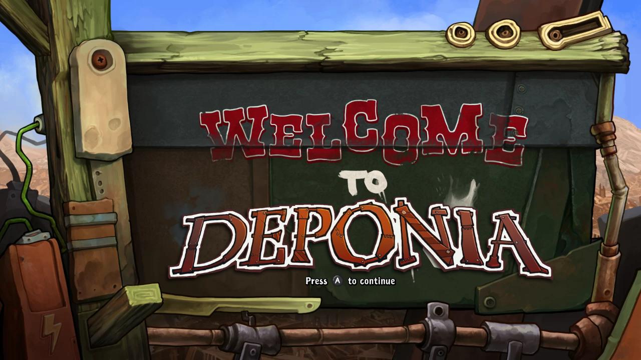 Deponia title screen for Nintendo Switch