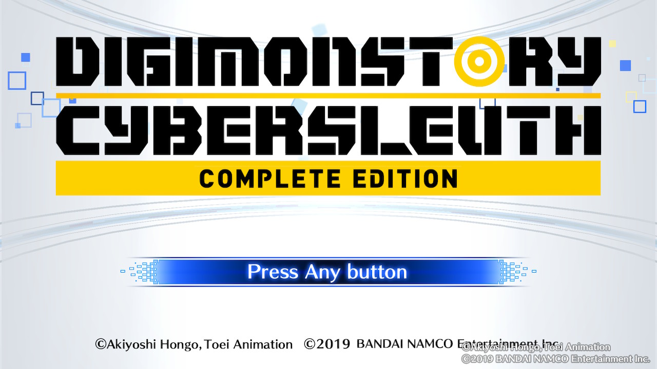 Digimon Story: Cyber Sleuth Complete Edition title screen for Nintendo Switch