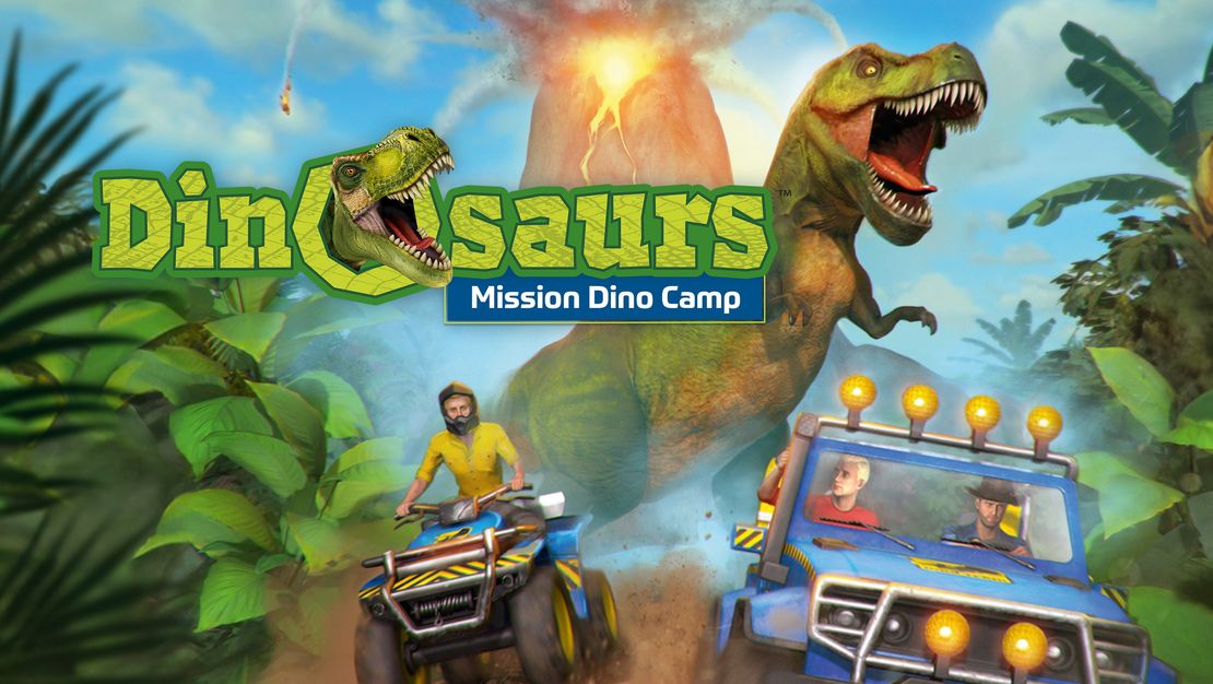 Dinosaurs: Mission Dino Camp title screen for Nintendo Switch