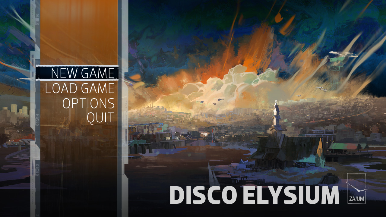 Disco Elysium: The Final Cut title screen for Nintendo Switch