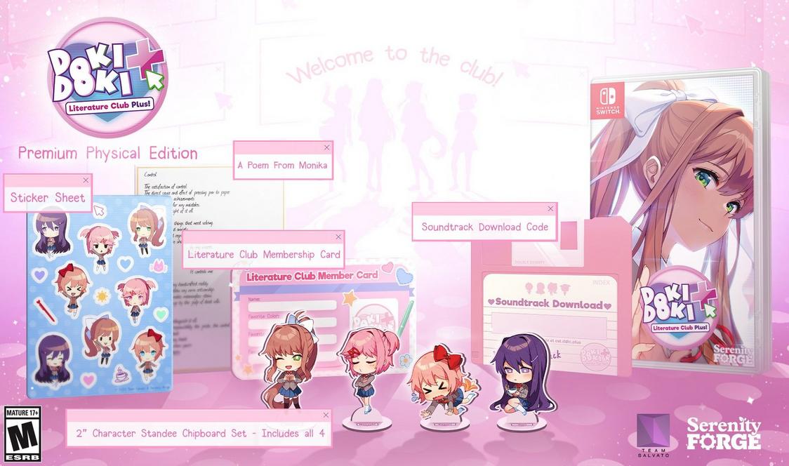 Doki Doki Literature Club Plus title screen for Nintendo Switch
