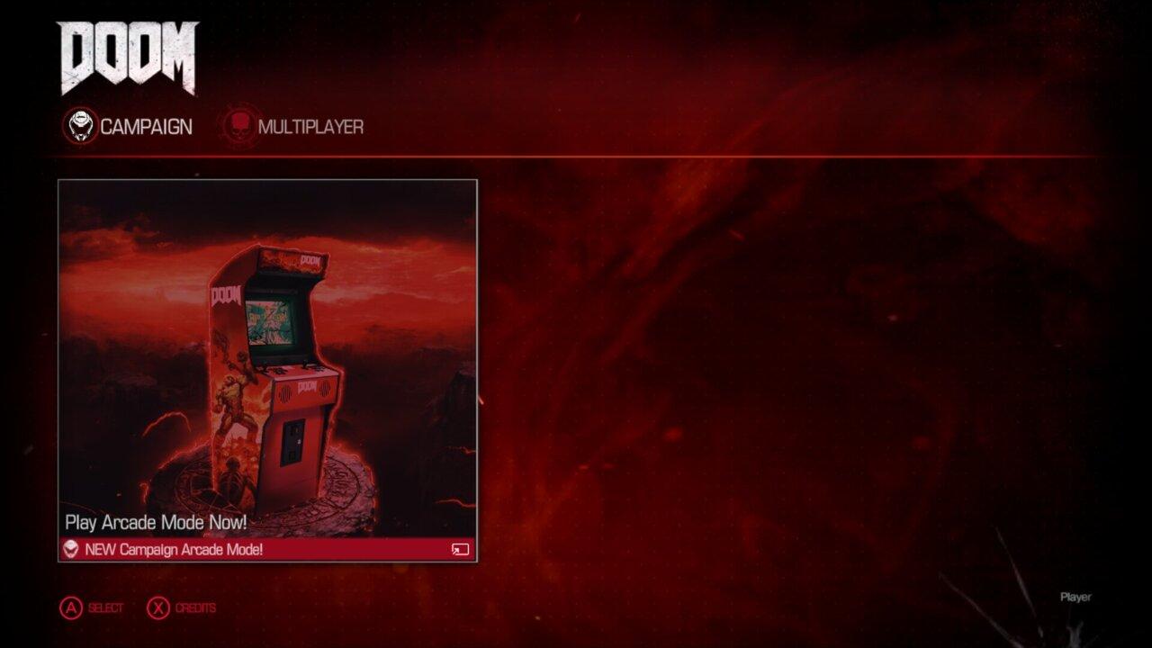 Doom title screen for Nintendo Switch