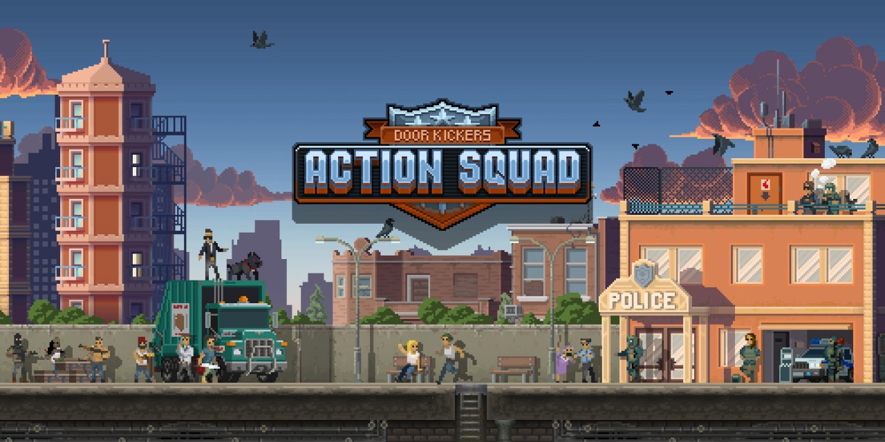 Door Kickers: Action Squad title screen for Nintendo Switch