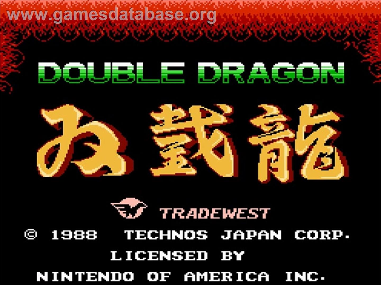Double Dragon IV (Classic Edition) title screen for Nintendo Switch