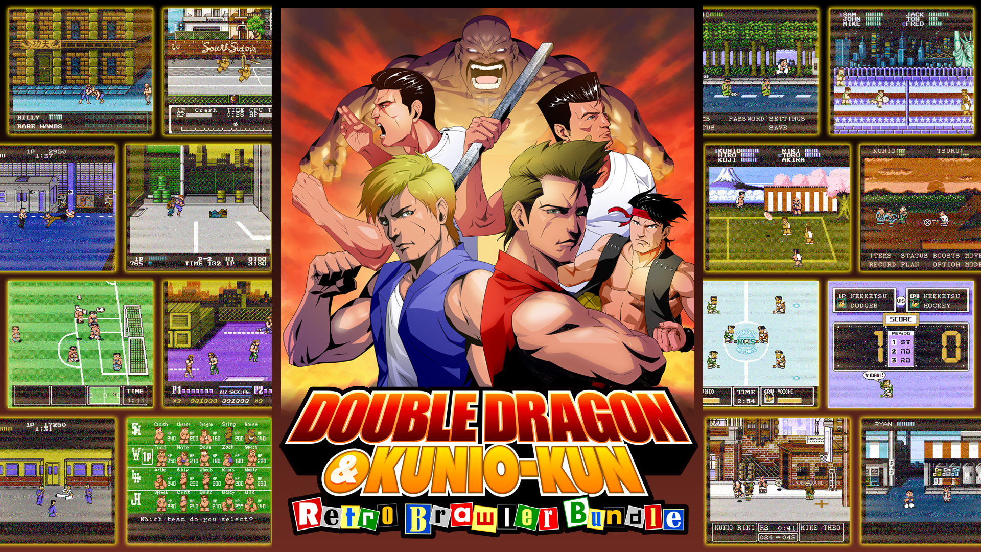 Double Dragon & Kunio-Kun Retro Brawler Bundle [Classic Edition] title screen for Nintendo Switch