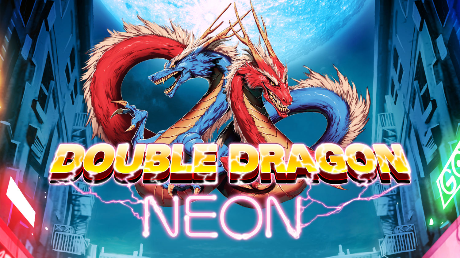 Double Dragon Neon title screen for Nintendo Switch