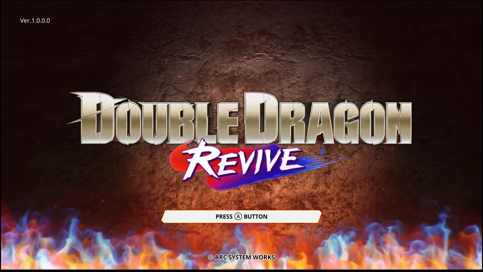 Double Dragon Revive title screen for Nintendo Switch