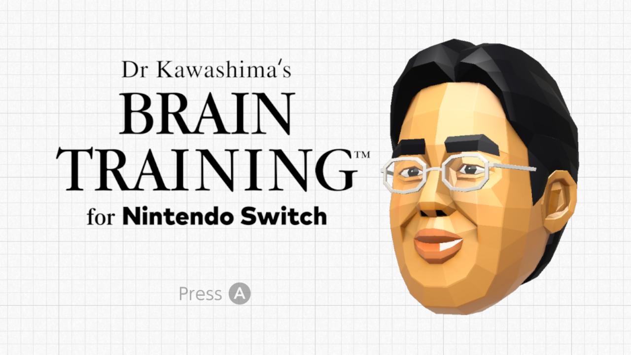 Dr. Kawashima's Brain Training title screen for Nintendo Switch
