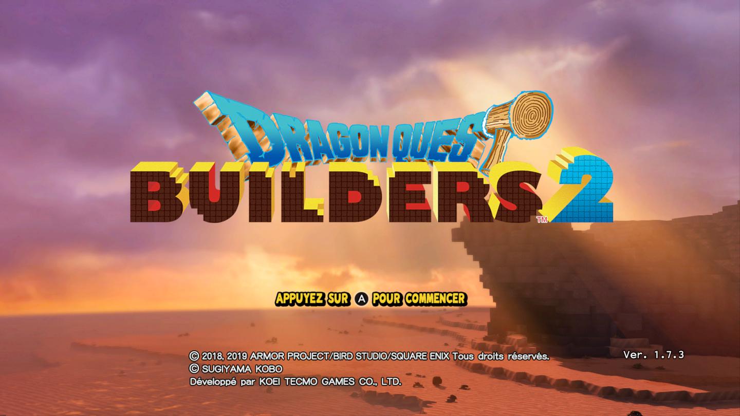 Dragon Quest Builders 2 title screen for Nintendo Switch