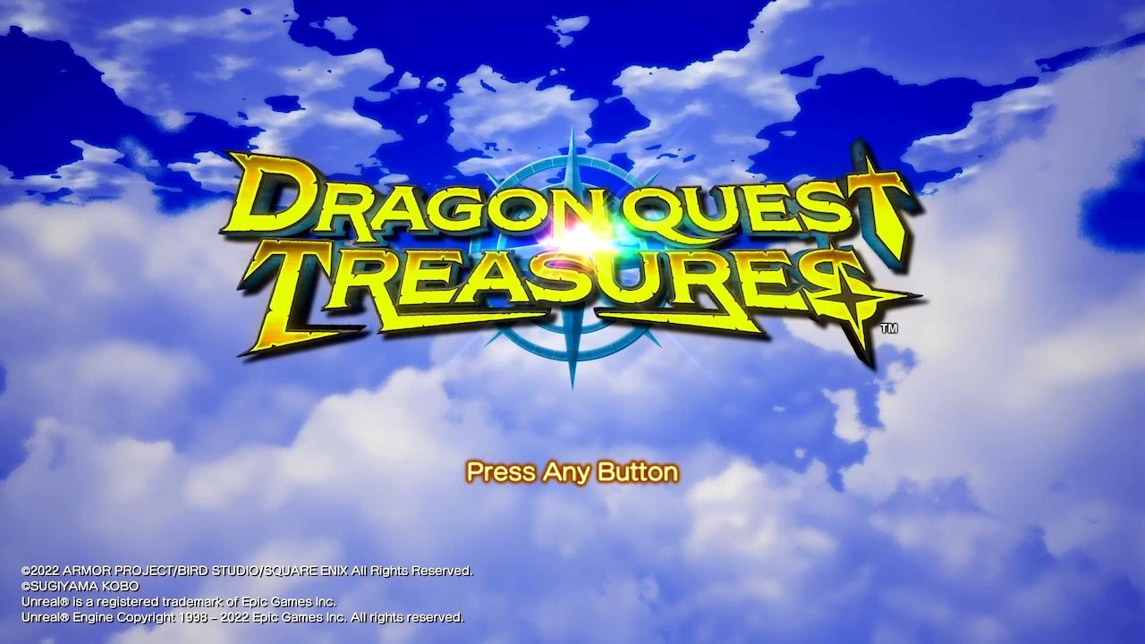 Dragon Quest Treasures title screen for Nintendo Switch