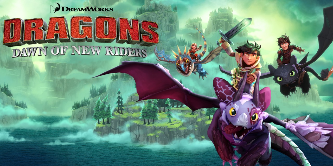 Dragons: Dawn of New Riders title screen for Nintendo Switch