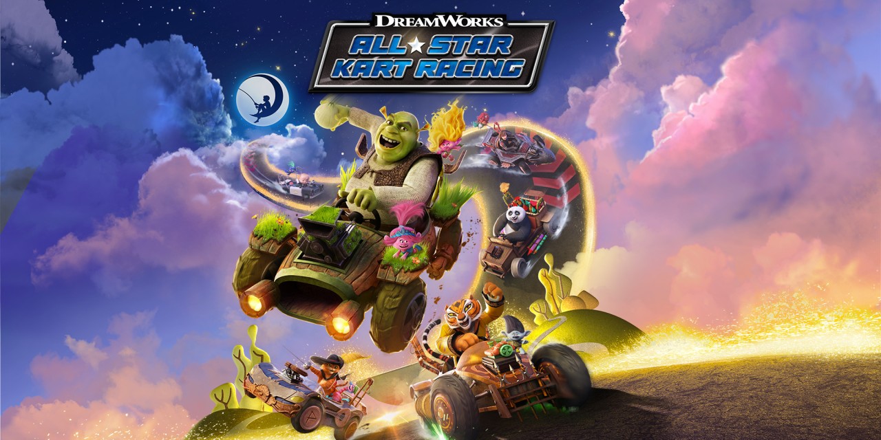 DreamWorks All-Star Kart Racing title screen for Nintendo Switch