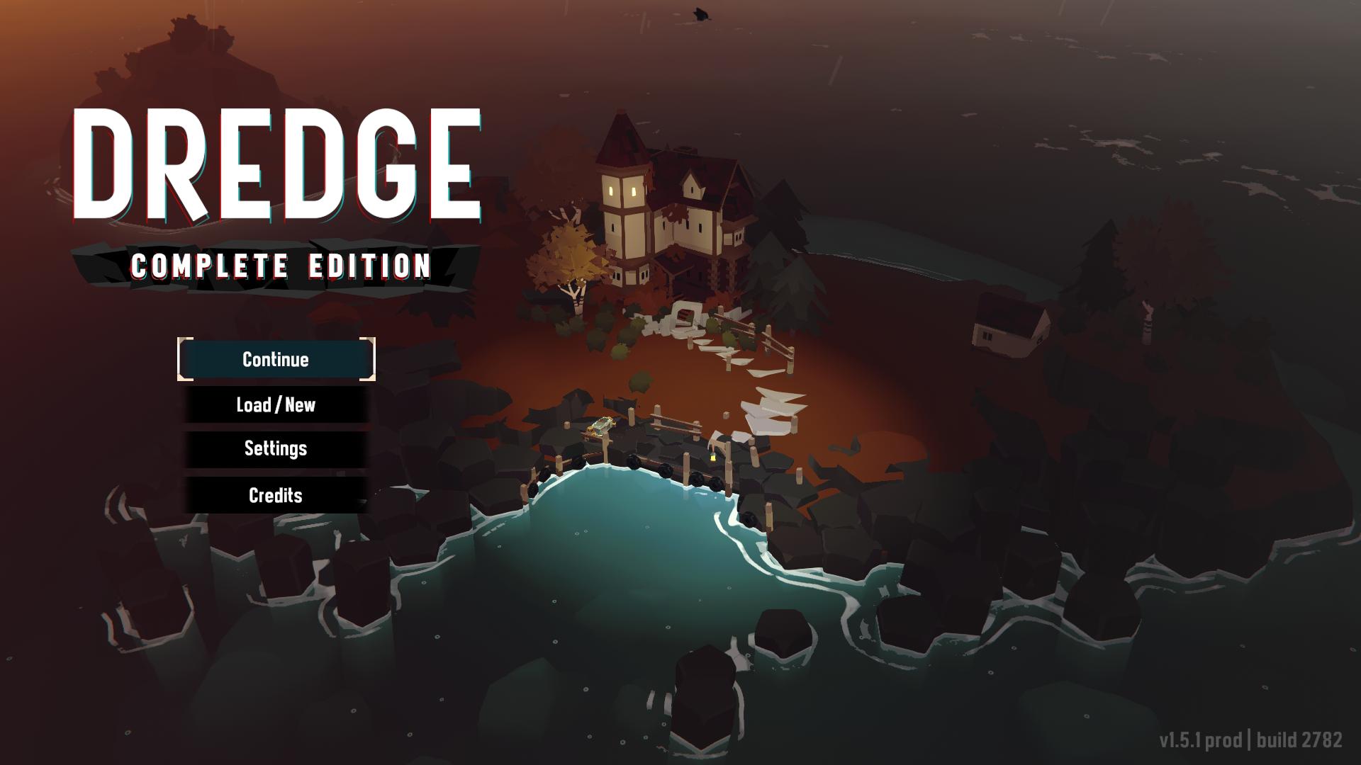 Dredge: Complete Edition title screen for Nintendo Switch