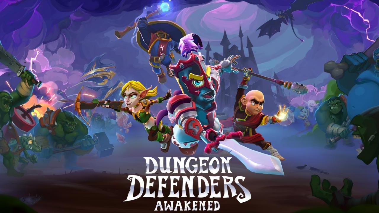 Dungeon Defenders Awakened title screen for Nintendo Switch