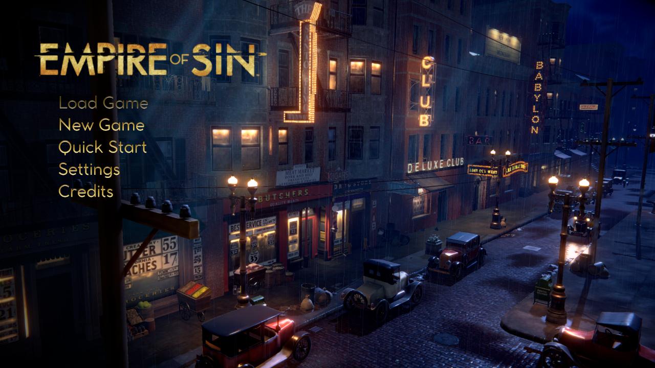 Empire of Sin title screen for Nintendo Switch