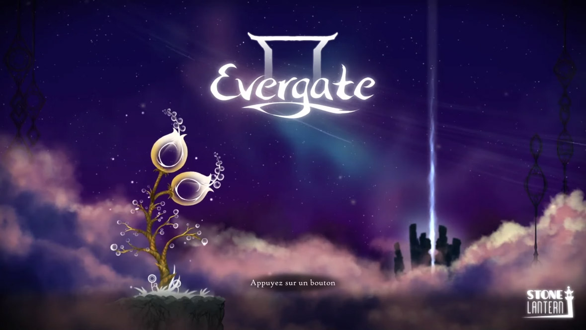 Evergate title screen for Nintendo Switch