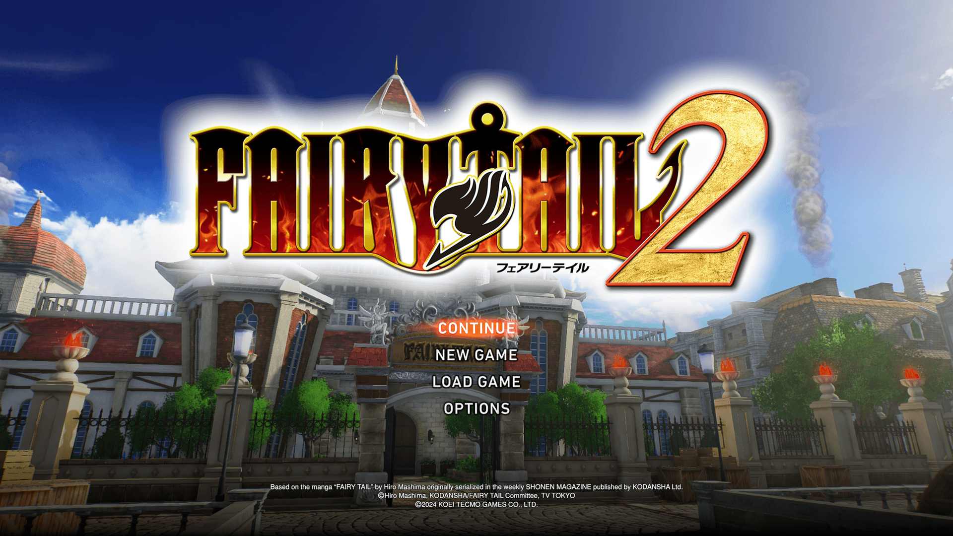 Fairy Tail 2 title screen for Nintendo Switch