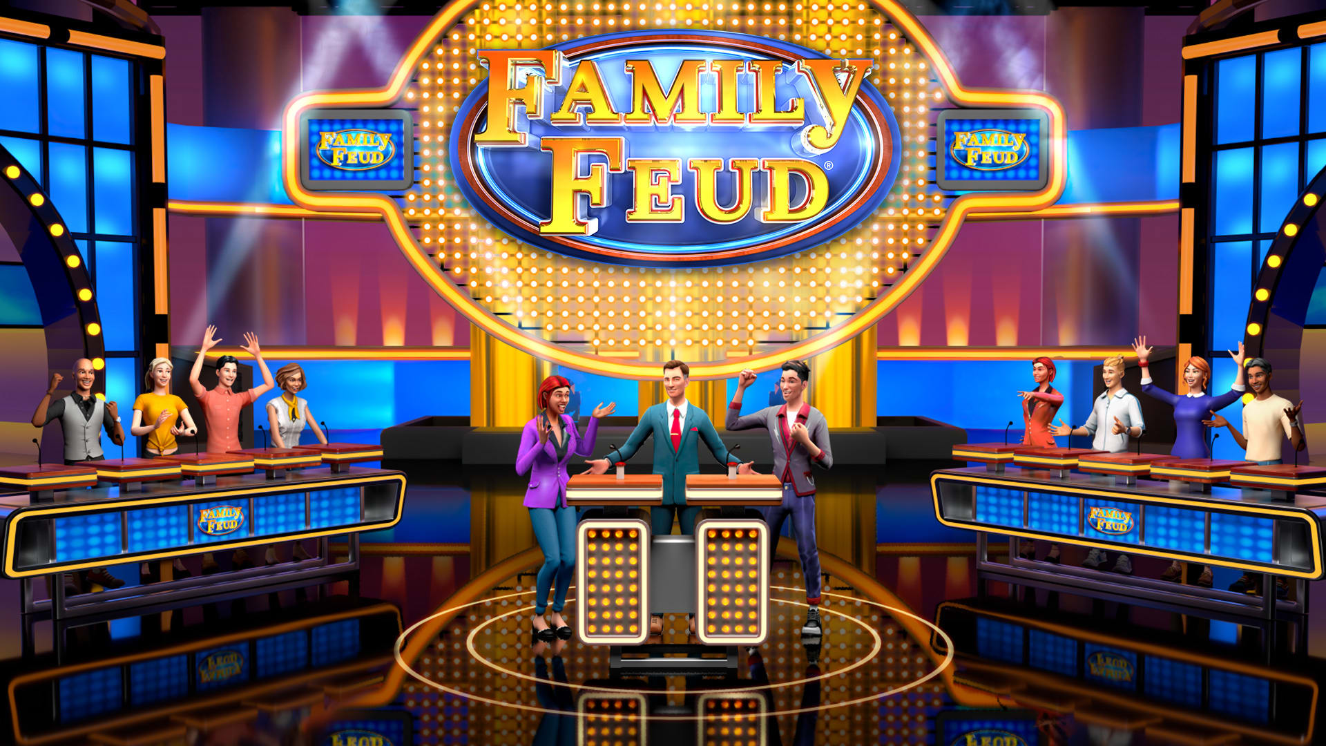 Family Feud title screen for Nintendo Switch
