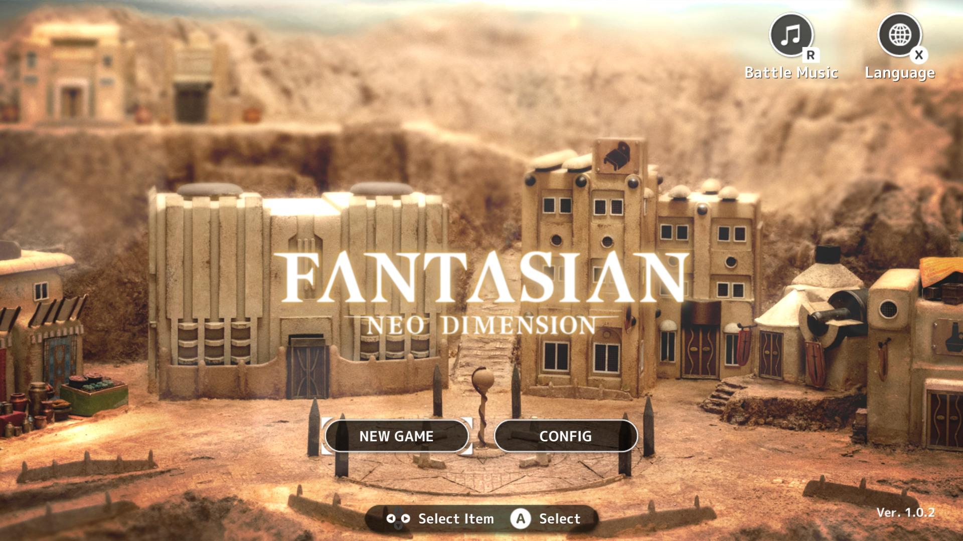 Fantasian Neo Dimension title screen for Nintendo Switch