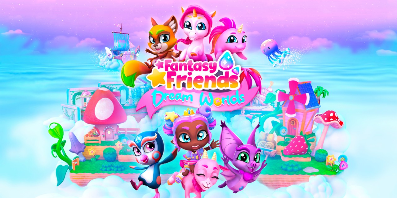 Fantasy Friends Dream Worlds title screen for Nintendo Switch