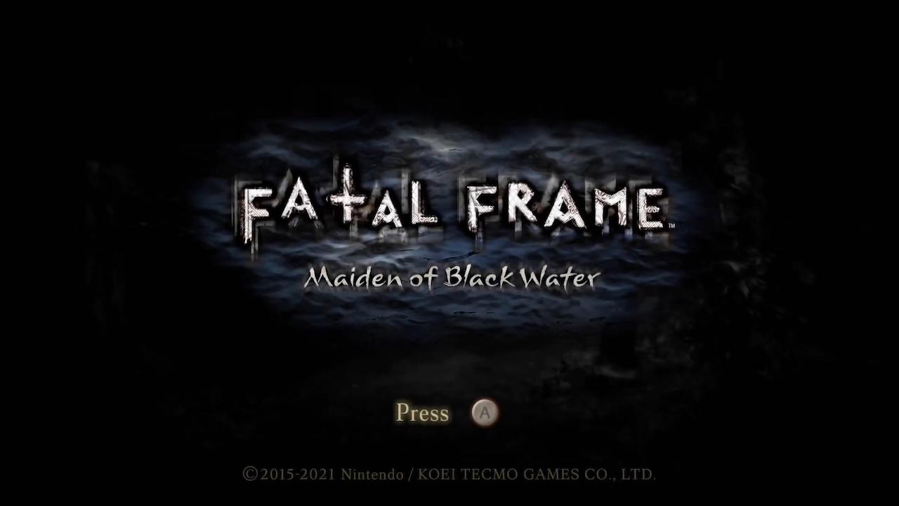 Fatal Frame: Maiden of Black Water title screen for Nintendo Switch