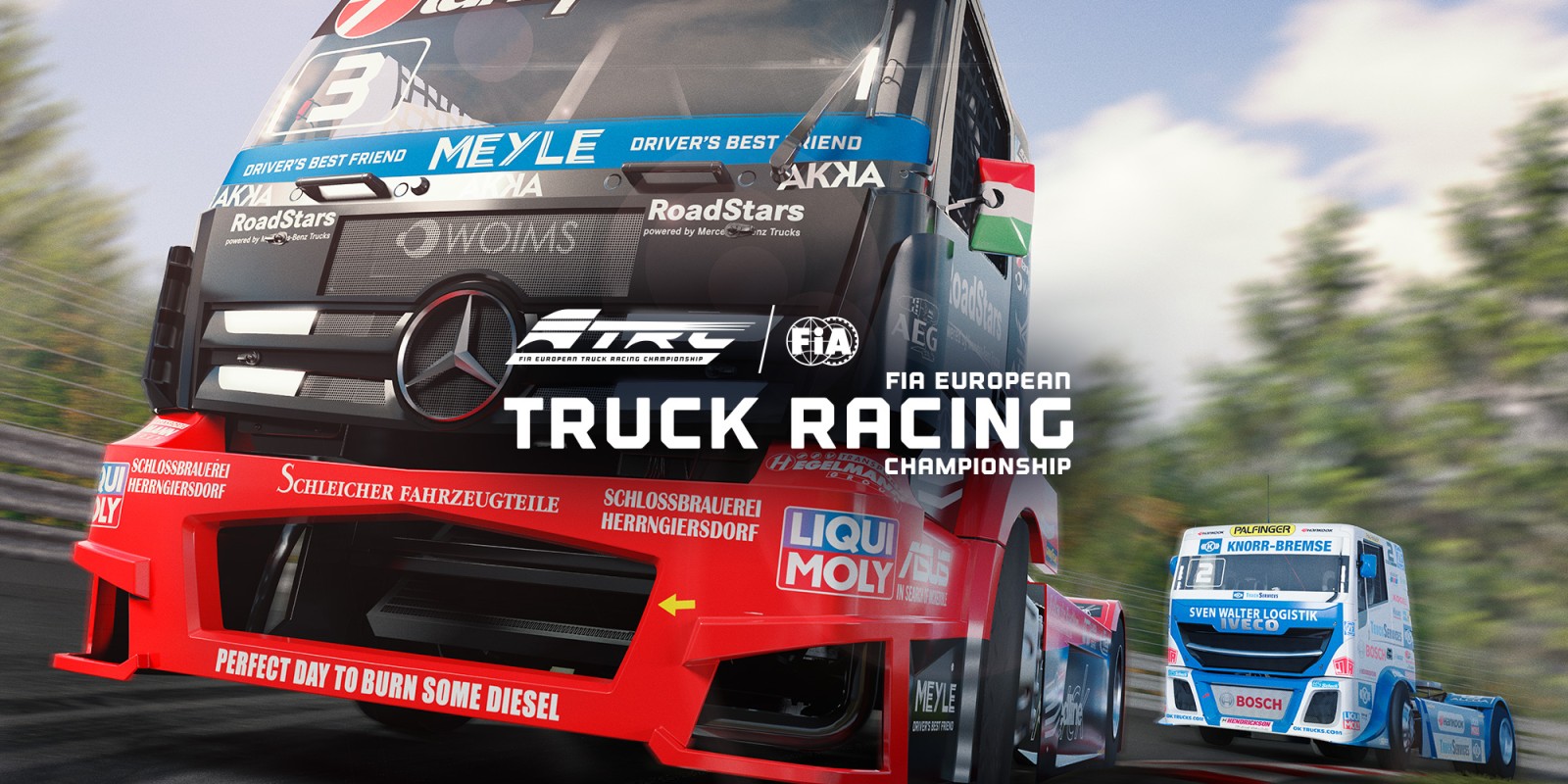 FIA European Truck Racing Championship title screen for Nintendo Switch